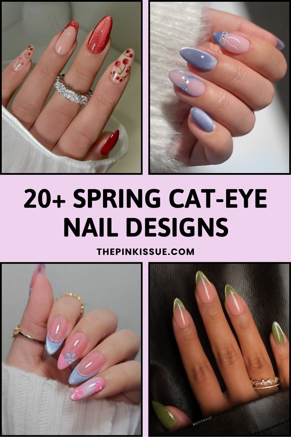 Spring cat-eye nail ideas Pinterest