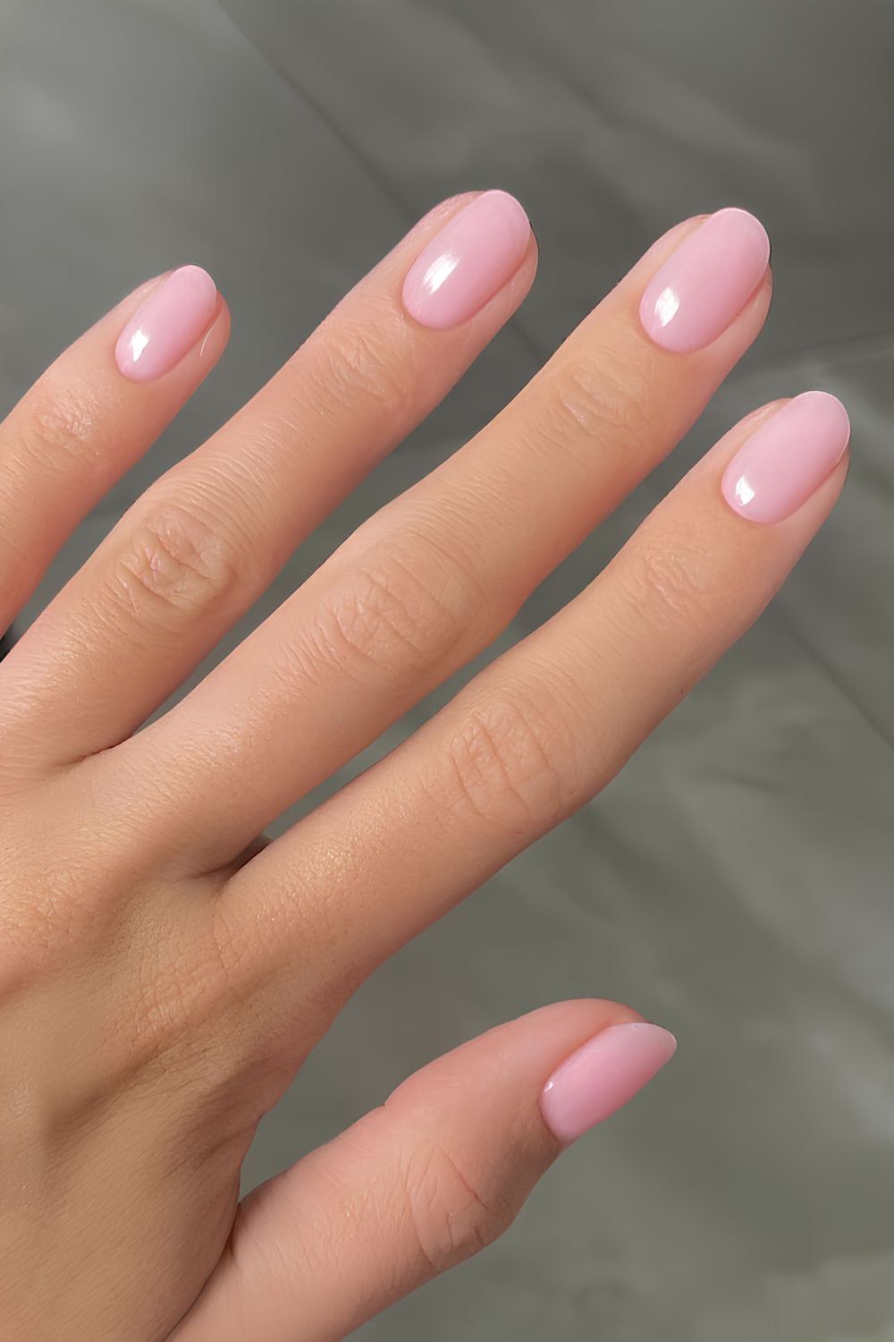 Squoval strawberry milky nails