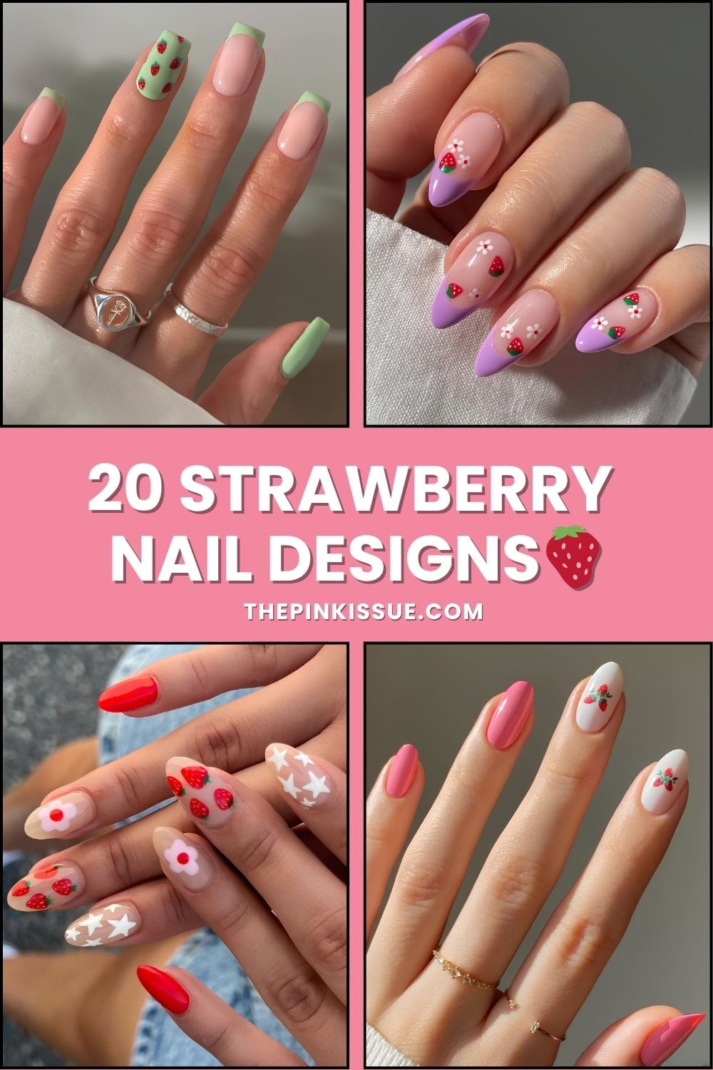 Strawberry nails Pinterest