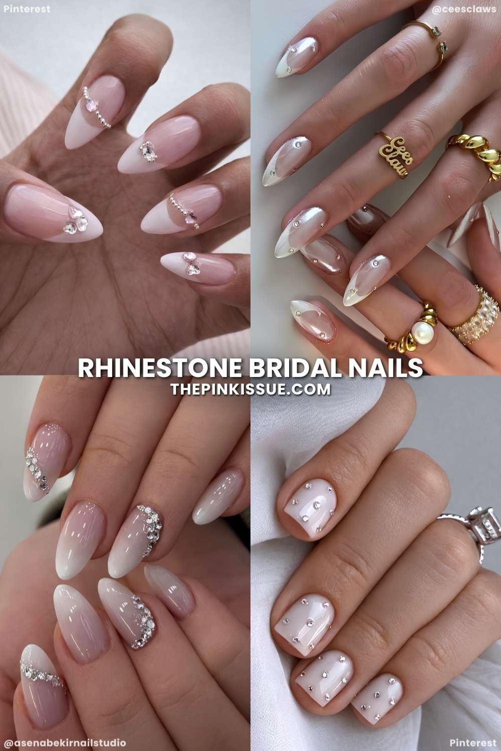 Wedding nail designs with rhinestones