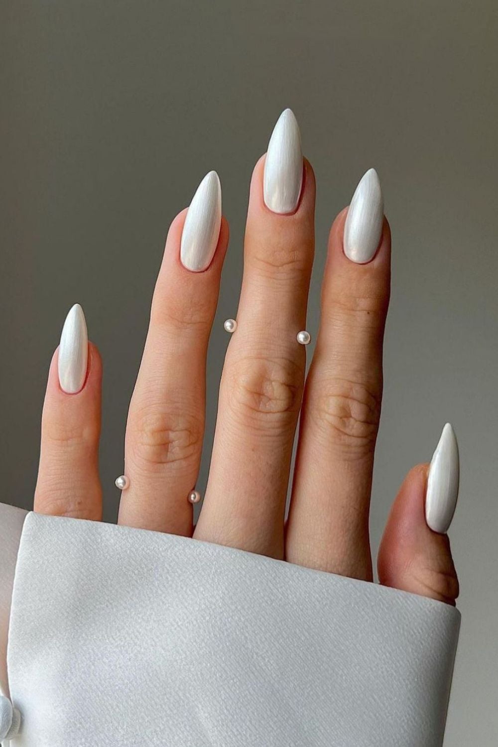 White satin nails
